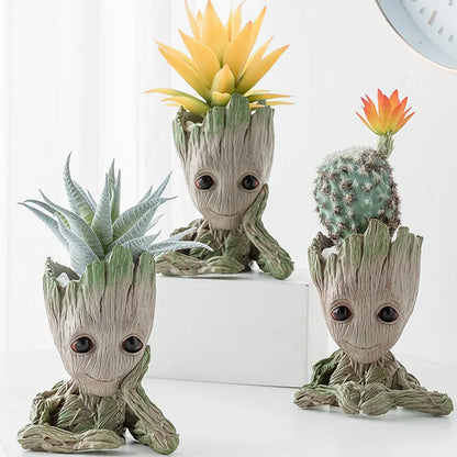 Groot Flowerpot Home Decoration Vases Multifunction Groot Flower Pot Ornaments Arrangement Action Character Figurine Pen Holder