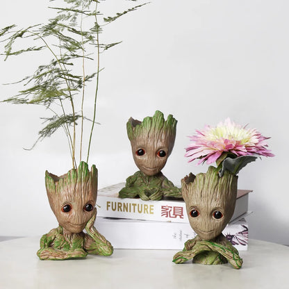 Groot Flowerpot Home Decoration Vases Multifunction Groot Flower Pot Ornaments Arrangement Action Character Figurine Pen Holder