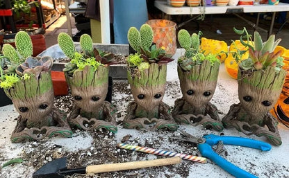 Groot Flowerpot Home Decoration Vases Multifunction Groot Flower Pot Ornaments Arrangement Action Character Figurine Pen Holder